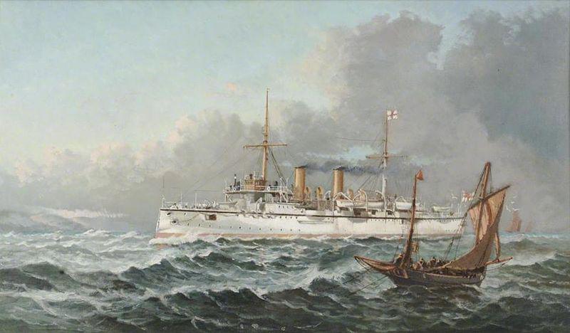 Henry J. Morgan HMS 'Bonaventure' oil painting picture